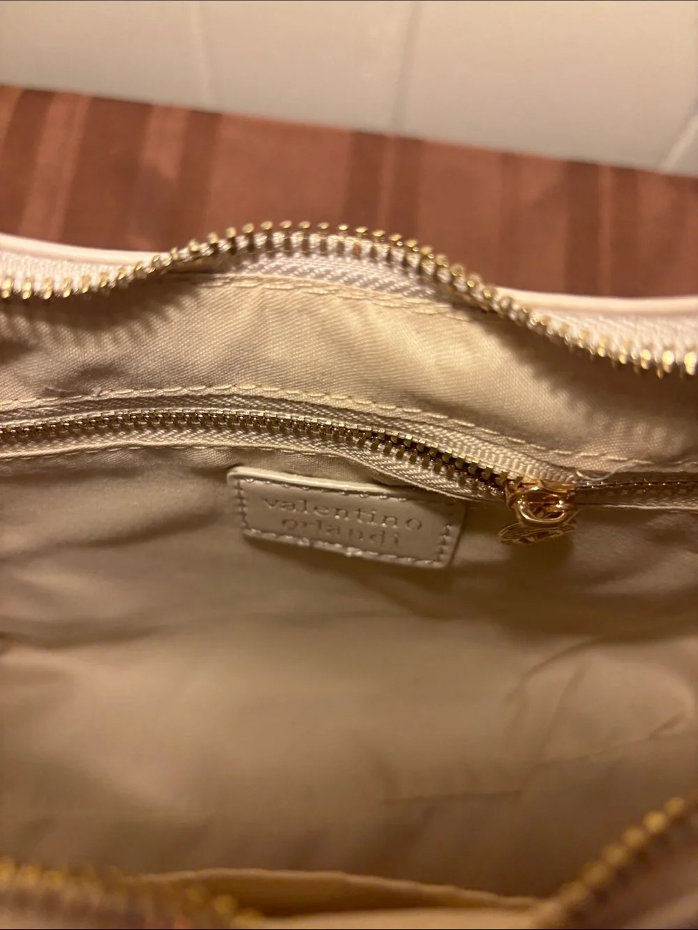 NWT Valentino Orlandi Studded Crescent Hobo Bag with Detachable Wallet